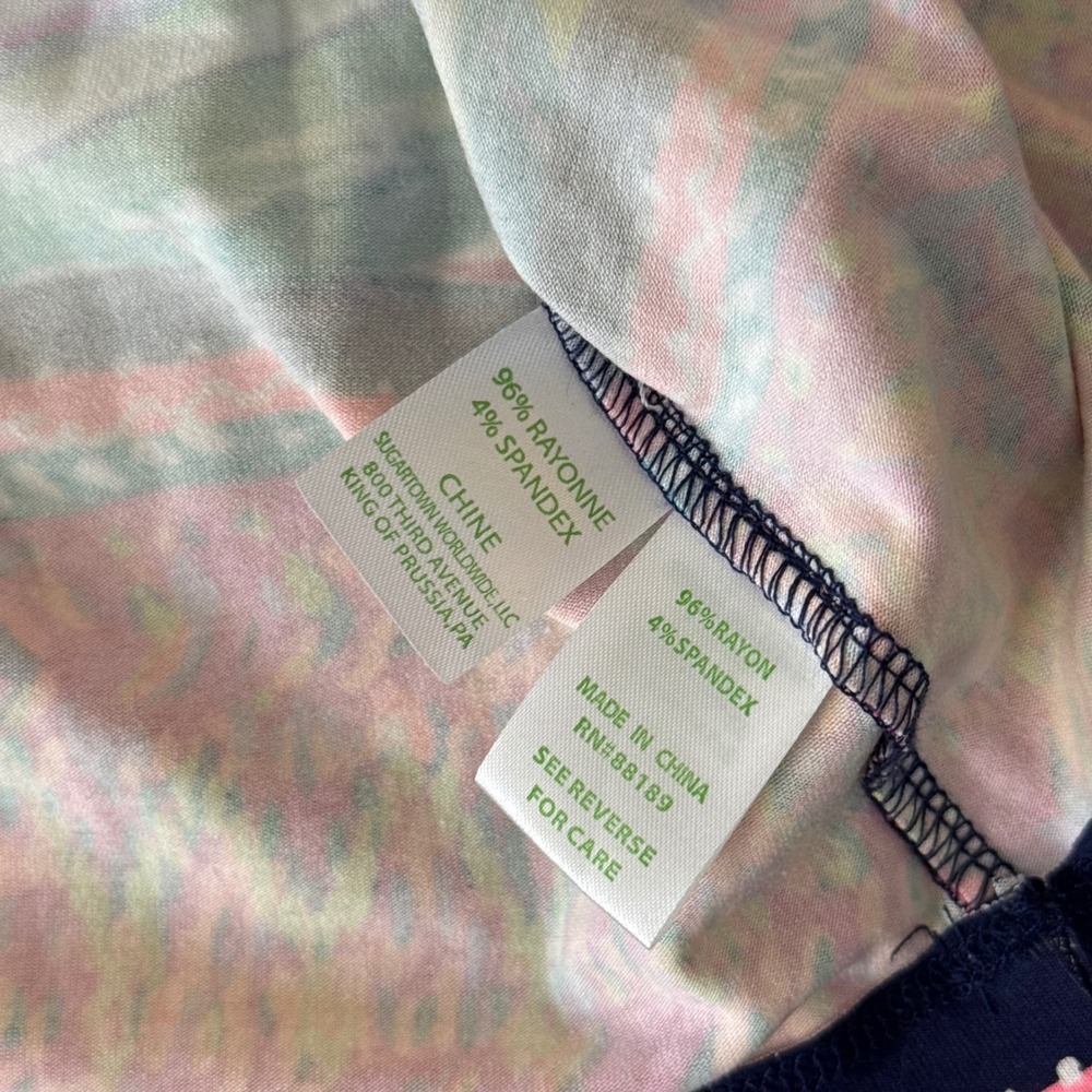 Lilly Pulitzer Margate Dress Bright Navy Dont Leave Me Hanging Floral Large - Picture 7 of 10